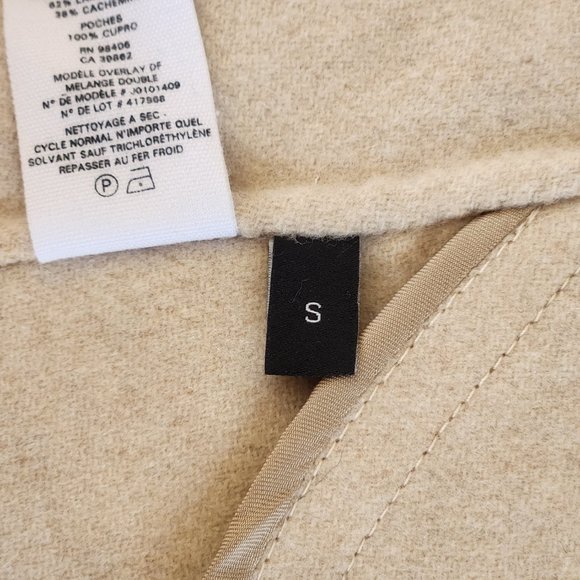 NWOT Theory 38% CASHMERE Coat Overlay DF Double Face Oatmeal Mélange - Picture 12 of 17